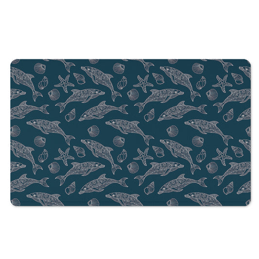 Vintage Dolphins Pattern Print Polyester Doormat