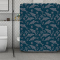 Vintage Dolphins Pattern Print Polyester Shower Curtain