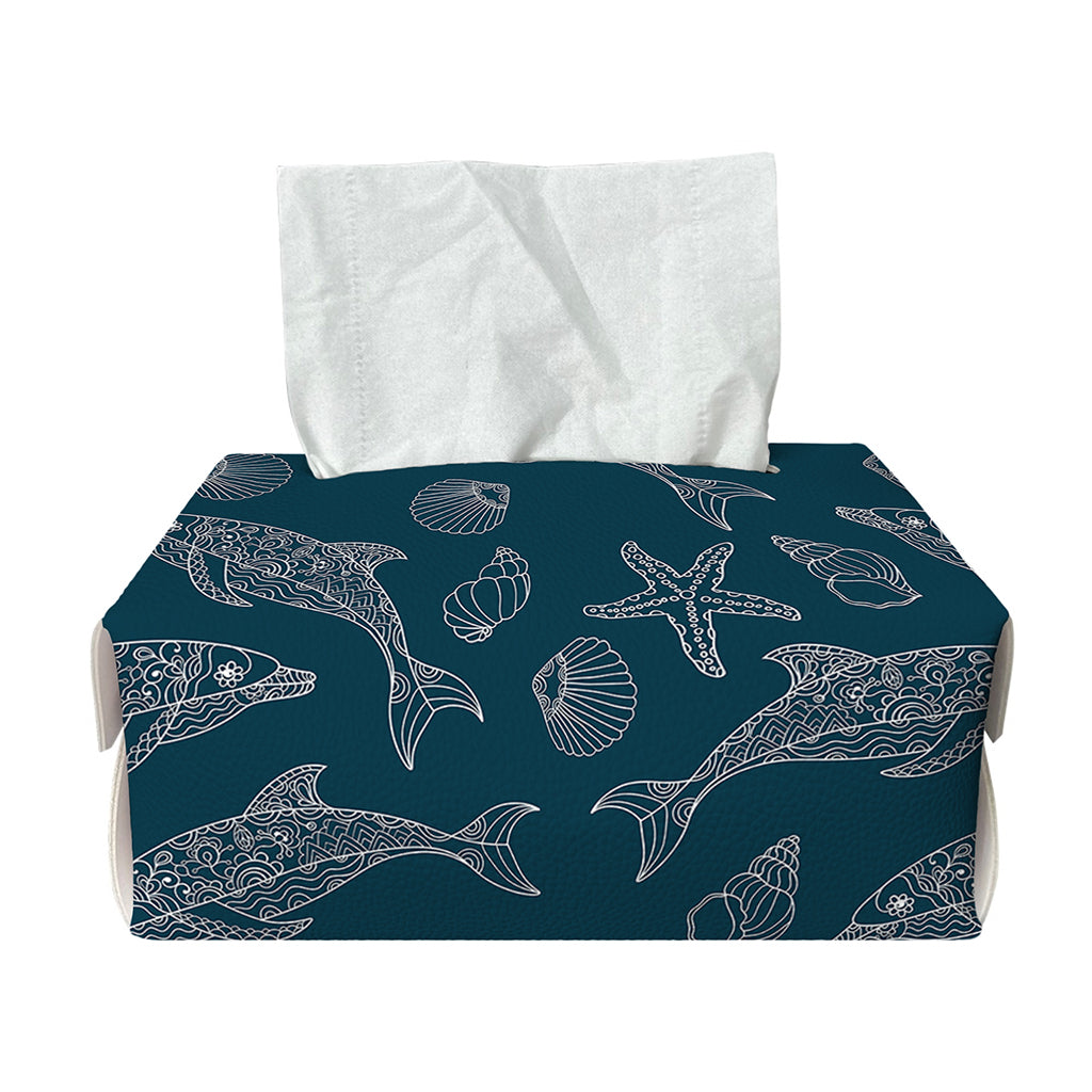 Vintage Dolphins Pattern Print Rectangle Tissue Box Cover