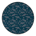 Vintage Dolphins Pattern Print Round Floor Mat