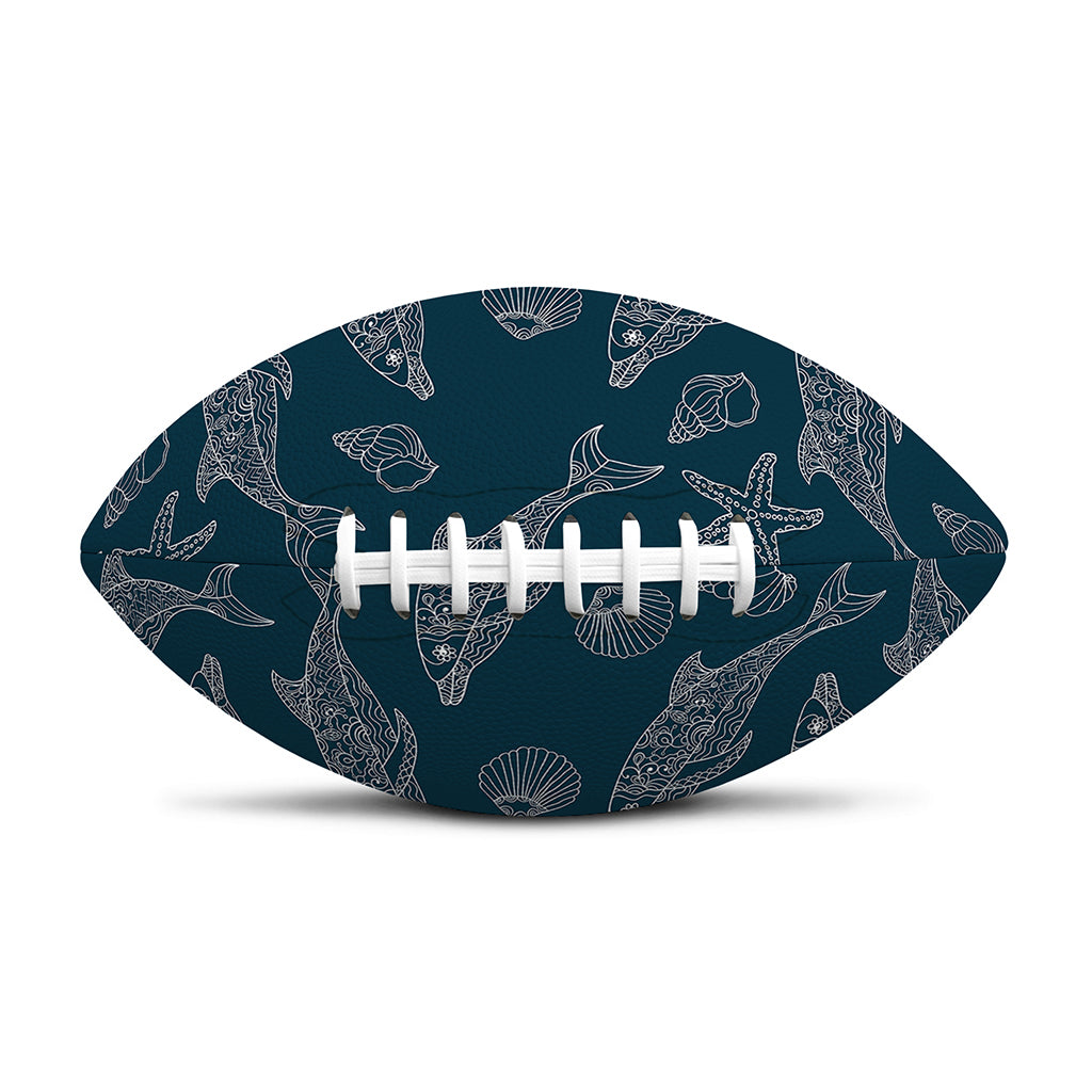 Vintage Dolphins Pattern Print Rugby Ball