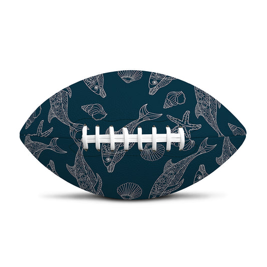 Vintage Dolphins Pattern Print Rugby Ball