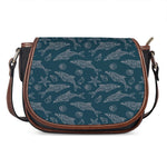 Vintage Dolphins Pattern Print Saddle Bag