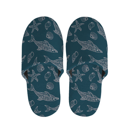 Vintage Dolphins Pattern Print Slippers