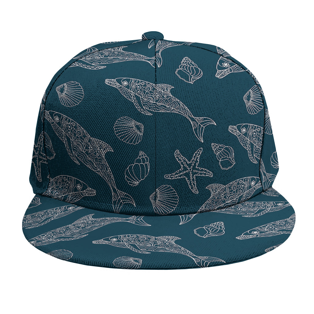 Vintage Dolphins Pattern Print Snapback Cap