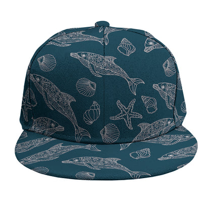 Vintage Dolphins Pattern Print Snapback Cap