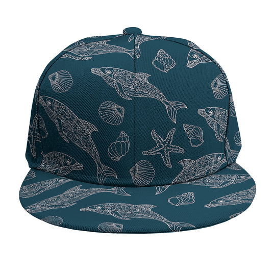 Vintage Dolphins Pattern Print Snapback Cap