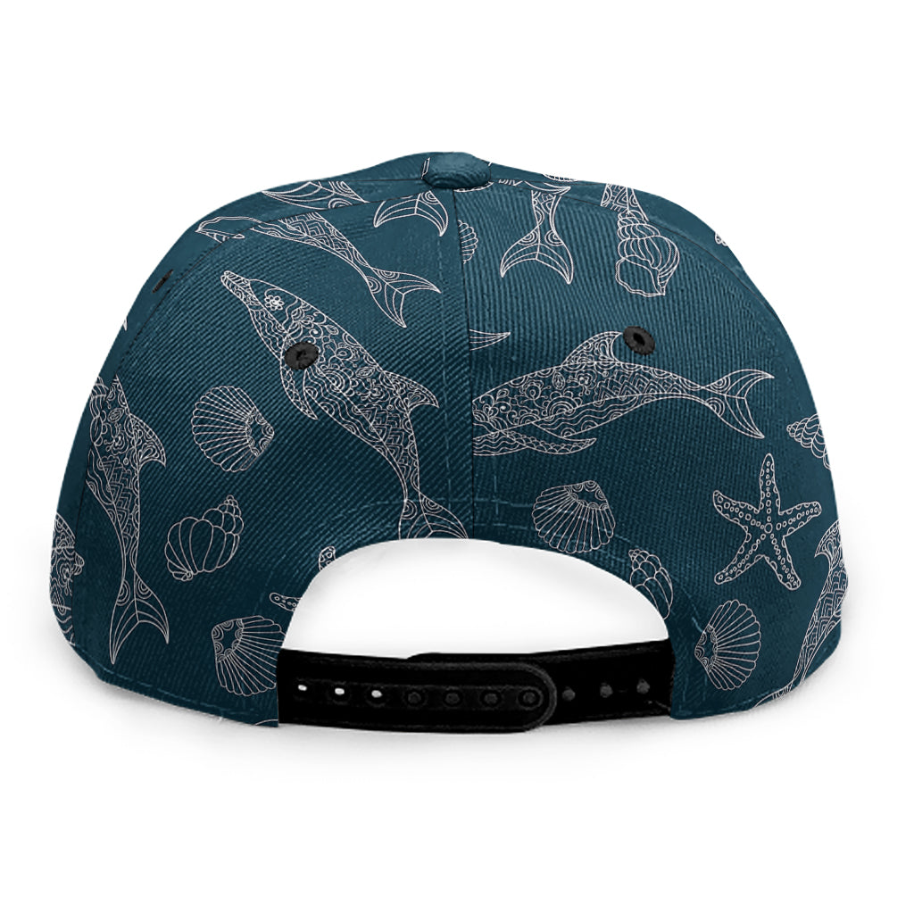 Vintage Dolphins Pattern Print Snapback Cap