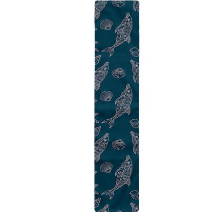 Vintage Dolphins Pattern Print Table Runner
