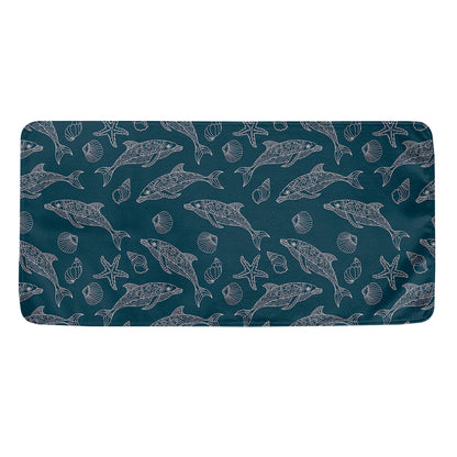 Vintage Dolphins Pattern Print Towel