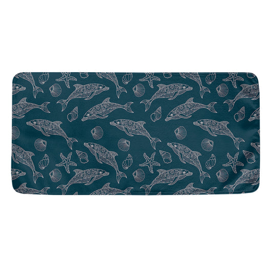 Vintage Dolphins Pattern Print Towel