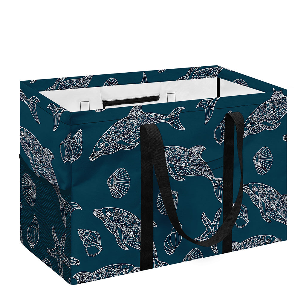 Vintage Dolphins Pattern Print Utility Tote Bag