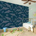 Vintage Dolphins Pattern Print Wall Sticker