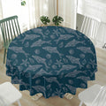 Vintage Dolphins Pattern Print Waterproof Round Tablecloth