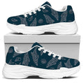 Vintage Dolphins Pattern Print White Chunky Shoes