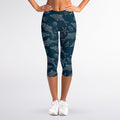 Vintage Dolphins Pattern Print Women's Capri Leggings