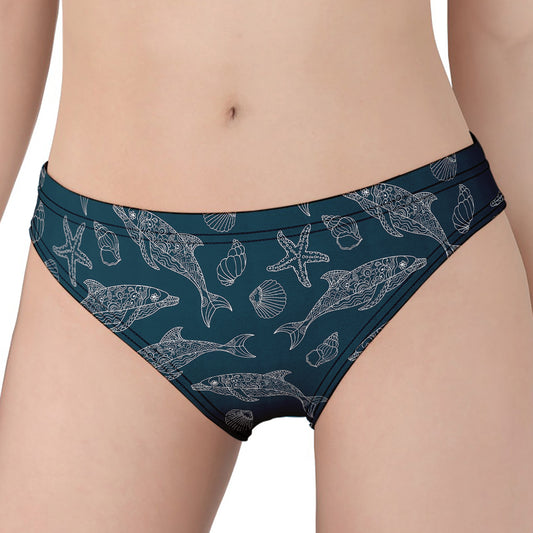 Vintage Dolphins Pattern Print Women's Panties