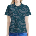 Vintage Dolphins Pattern Print Women's Polo Shirt