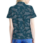 Vintage Dolphins Pattern Print Women's Polo Shirt