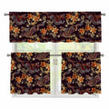 Vintage Dragon Flower Pattern Print 3 Piece Kitchen Curtains