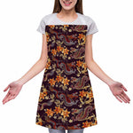 Vintage Dragon Flower Pattern Print Adjustable Apron