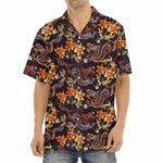 Vintage Dragon Flower Pattern Print Aloha Shirt