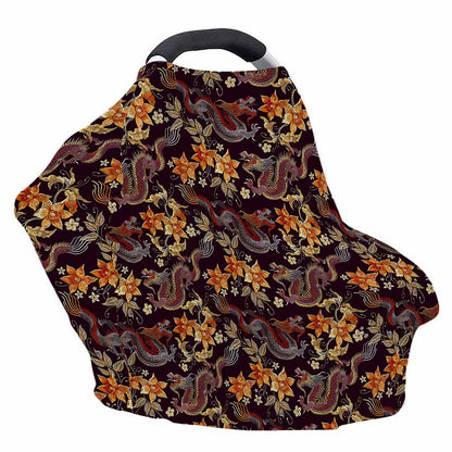 Vintage Dragon Flower Pattern Print Baby Seat Cover