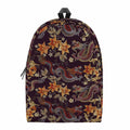Vintage Dragon Flower Pattern Print School Backpack