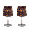 Vintage Dragon Flower Pattern Print Bar Stool Covers