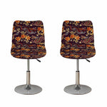 Vintage Dragon Flower Pattern Print Bar Stool Covers