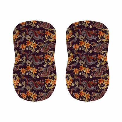 Vintage Dragon Flower Pattern Print Bar Stool Covers