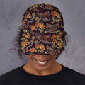 Vintage Dragon Flower Pattern Print Baseball Cap