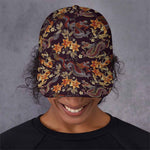 Vintage Dragon Flower Pattern Print Baseball Cap