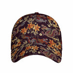 Vintage Dragon Flower Pattern Print Baseball Cap