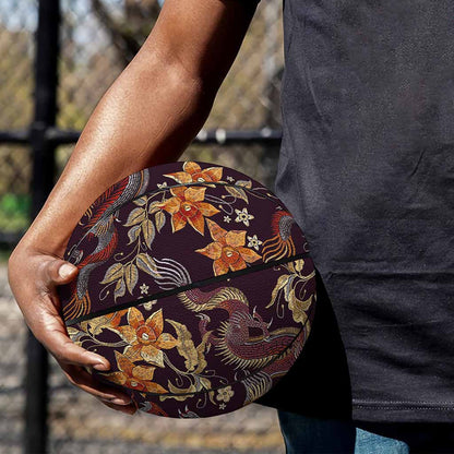 Vintage Dragon Flower Pattern Print Basketball