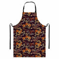 Vintage Dragon Flower Pattern Print Bib Apron With Pocket
