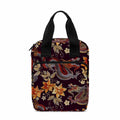 Vintage Dragon Flower Pattern Print Bible Tote Bag
