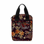 Vintage Dragon Flower Pattern Print Bible Tote Bag