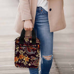 Vintage Dragon Flower Pattern Print Bible Tote Bag