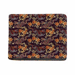 Vintage Dragon Flower Pattern Print Bifold Wallet