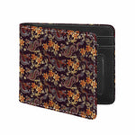 Vintage Dragon Flower Pattern Print Bifold Wallet
