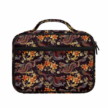 Vintage Dragon Flower Pattern Print Briefcase Bible Bag