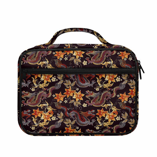 Vintage Dragon Flower Pattern Print Briefcase Bible Bag