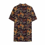 Vintage Dragon Flower Pattern Print Cotton Hawaiian Shirt