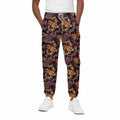 Vintage Dragon Flower Pattern Print Cotton Sweatpants