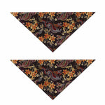 Vintage Dragon Flower Pattern Print Dog Bandana