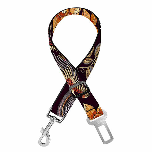 Vintage Dragon Flower Pattern Print Dog Seat Belt