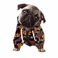 Vintage Dragon Flower Pattern Print Dog Zip Up Hoodie