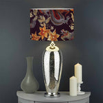 Vintage Dragon Flower Pattern Print Drum Lamp Shade