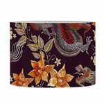 Vintage Dragon Flower Pattern Print Drum Lamp Shade